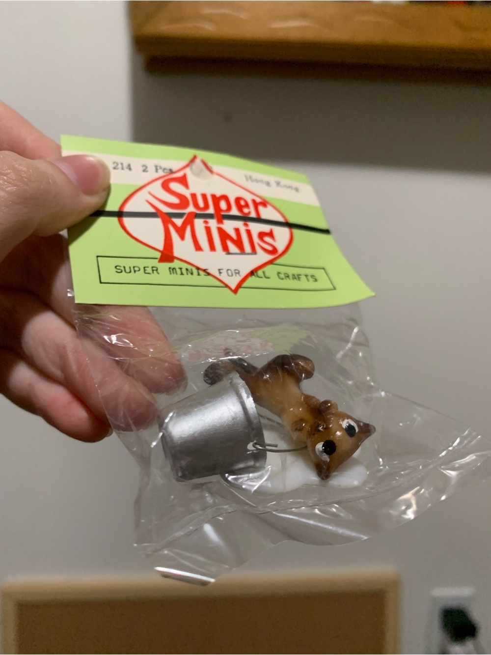 Vintage nwt Super Minis 1:12 Cat Figurine with spilled milk figure